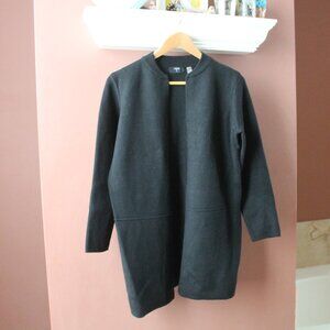 T TAHARI Open Front  Black Sweater Coatigan Coat Cardigan Medium